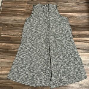 Lularoe Joy black and white spacedye knit longline vest size XL NWOT